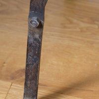 Mid-Century Industrial Console Table in Old Pine and Rustic Iron