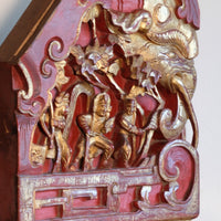 close‑up carved elephant oriental lamp detail