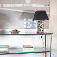Patinated Wrought Iron & Glass Console Table