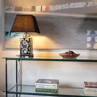 Patinated Wrought Iron & Glass Console Table