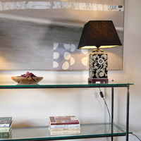 Patinated Wrought Iron & Glass Console Table