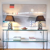 Patinated Wrought Iron & Glass Console Table