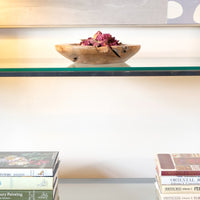 Patinated Wrought Iron & Glass Console Table