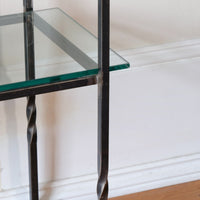 Patinated Wrought Iron & Glass Console Table
