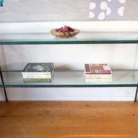 Patinated Wrought Iron & Glass Console Table