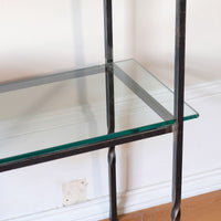Patinated Wrought Iron & Glass Console Table
