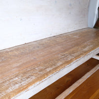 19th Century Gothic Painted Pine Hall Bench with Fretwork Detail