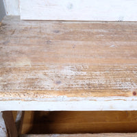 19th Century Gothic Painted Pine Hall Bench with Fretwork Detail