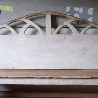 19th Century Gothic Painted Pine Hall Bench with Fretwork Detail