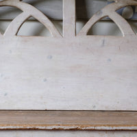 19th Century Gothic Painted Pine Hall Bench with Fretwork Detail