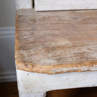 19th Century Gothic Painted Pine Hall Bench with Fretwork Detail