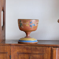 Scandinavian Folk Art Painted Wooden Cup Traditional Hand‑Painted Treen
