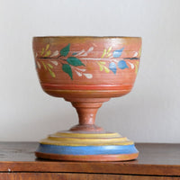 Scandinavian Folk Art Painted Wooden Cup Traditional Hand‑Painted Treen