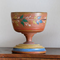 Scandinavian Folk Art Painted Wooden Cup Traditional Hand‑Painted Treen