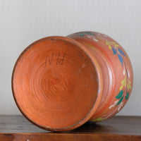 Scandinavian Folk Art Painted Wooden Cup Traditional Hand‑Painted Treen