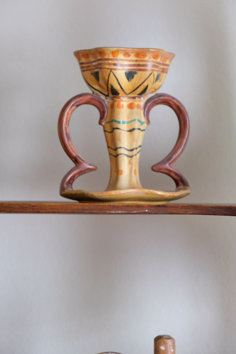 Arts Crafts Pottery Candlestick by Wardle Co Stoke on Trent Classic Design