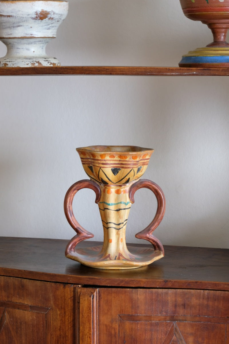 Arts Crafts Pottery Candlestick by Wardle Co Stoke on Trent Classic Design