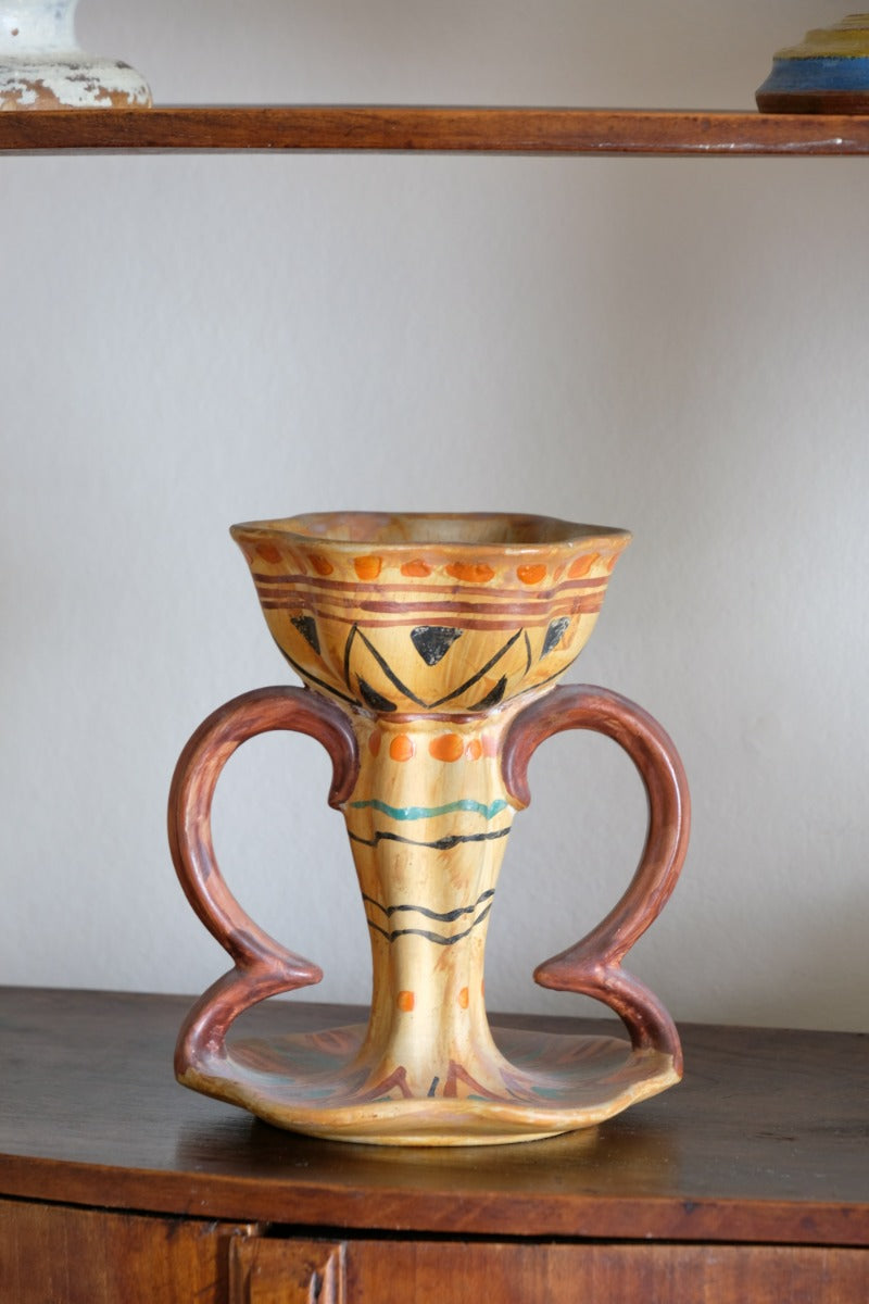 Arts Crafts Pottery Candlestick by Wardle Co Stoke on Trent Classic Design