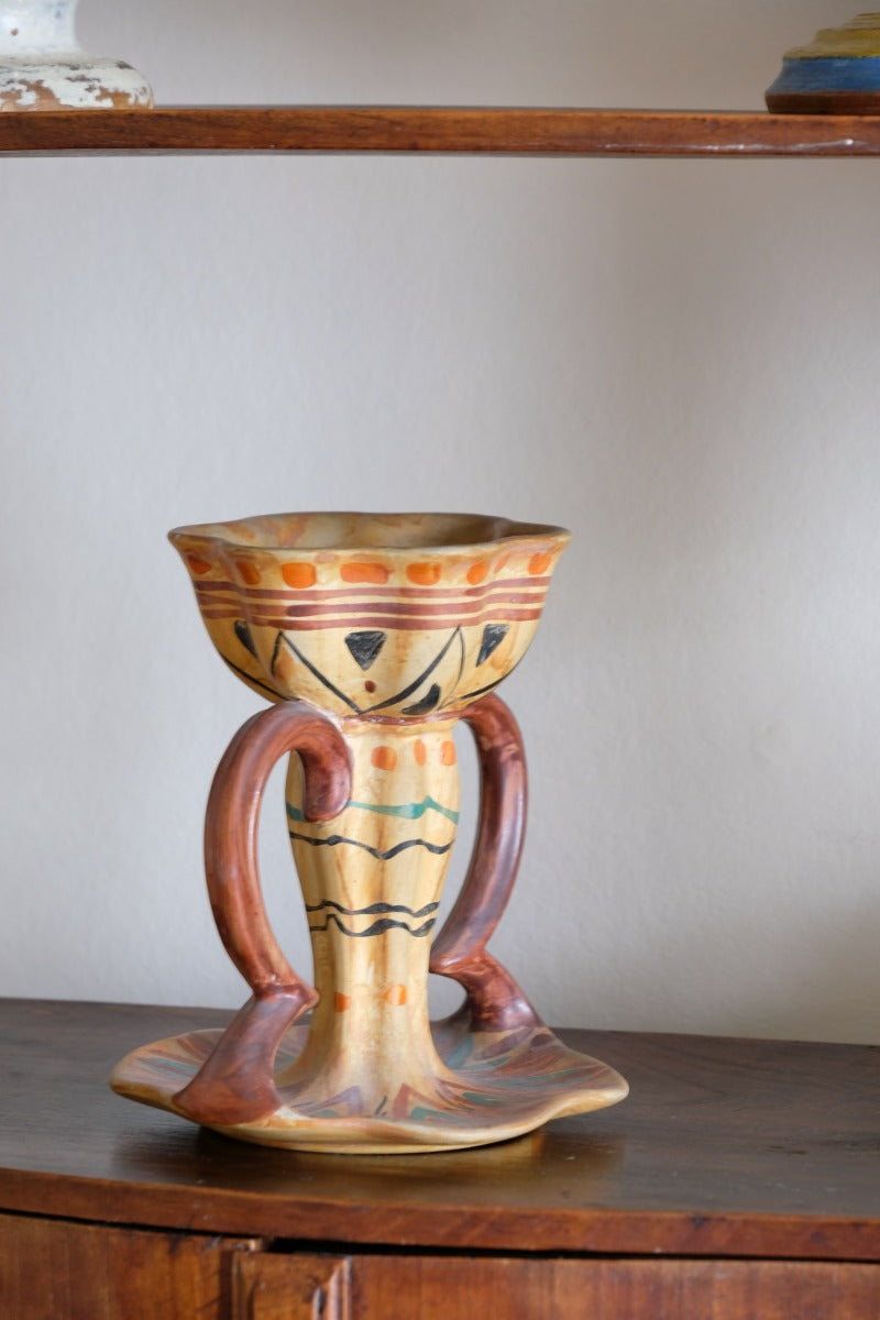 Arts Crafts Pottery Candlestick by Wardle Co Stoke on Trent Classic Design