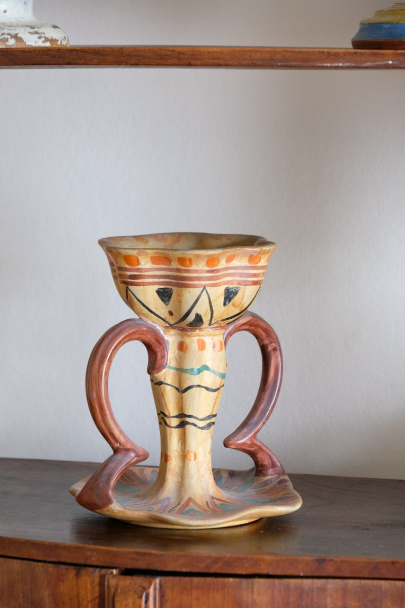 Arts Crafts Pottery Candlestick by Wardle Co Stoke on Trent Classic Design