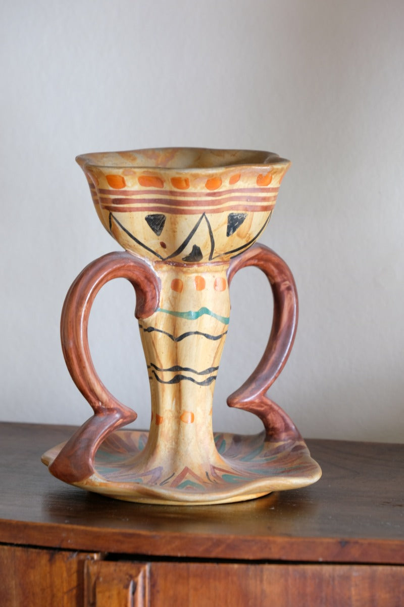 Arts Crafts Pottery Candlestick by Wardle Co Stoke on Trent Classic Design