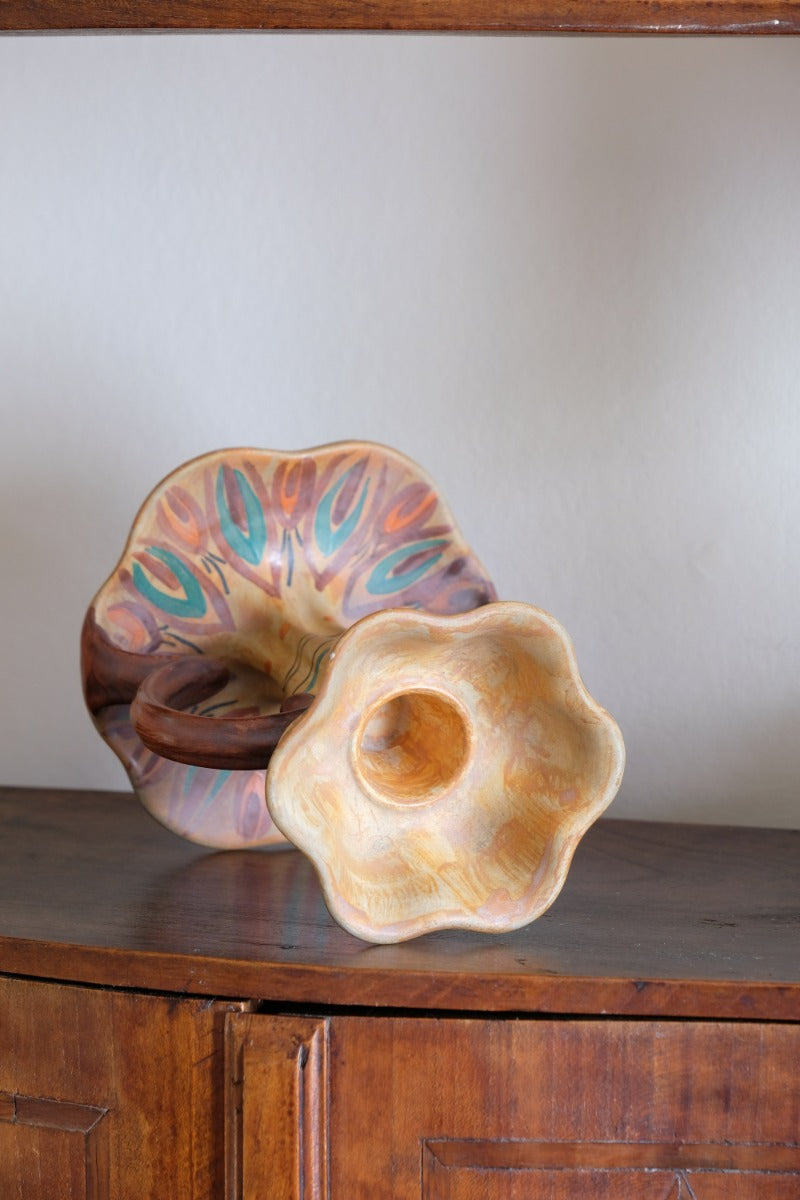 Arts Crafts Pottery Candlestick by Wardle Co Stoke on Trent Classic Design