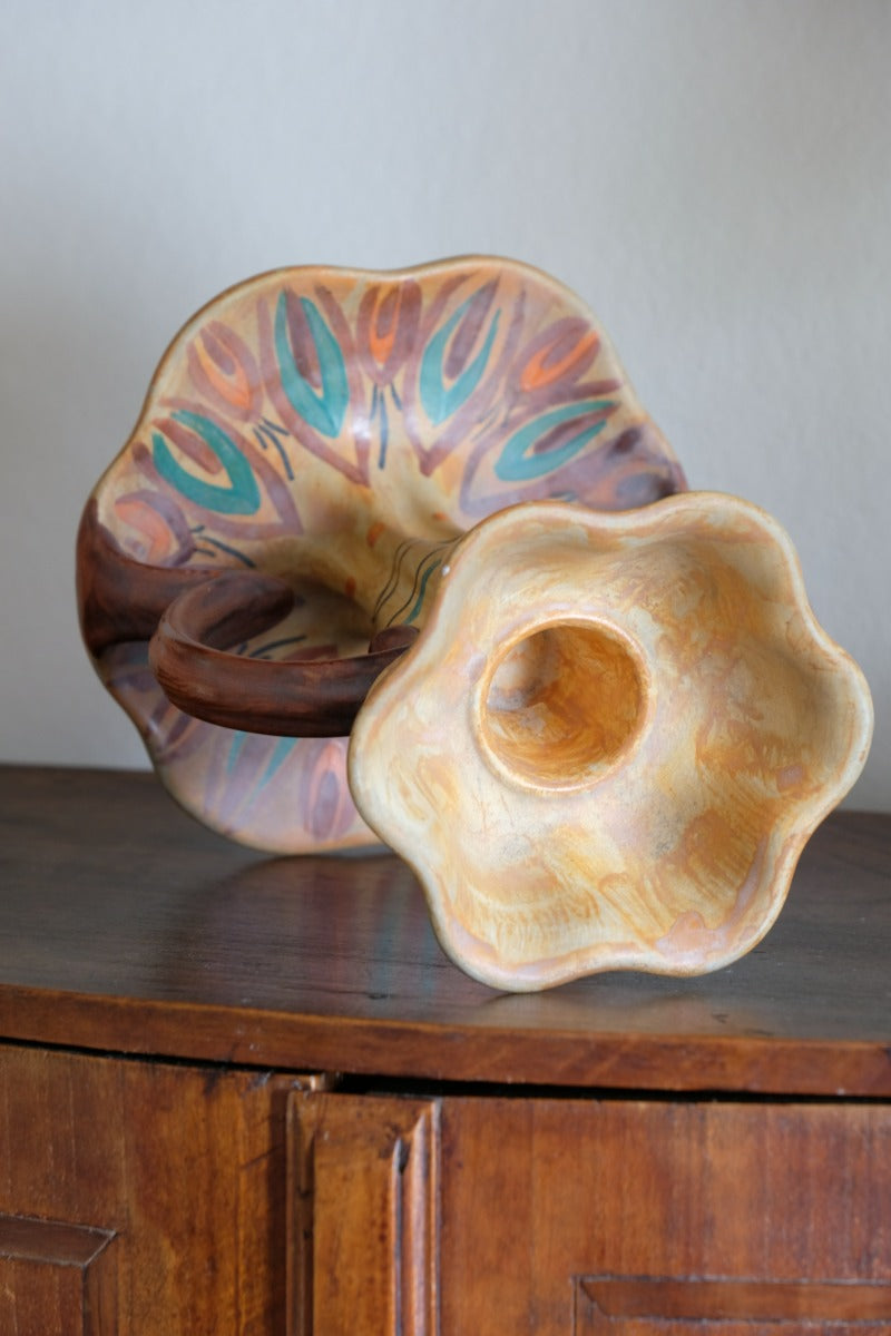 Arts Crafts Pottery Candlestick by Wardle Co Stoke on Trent Classic Design