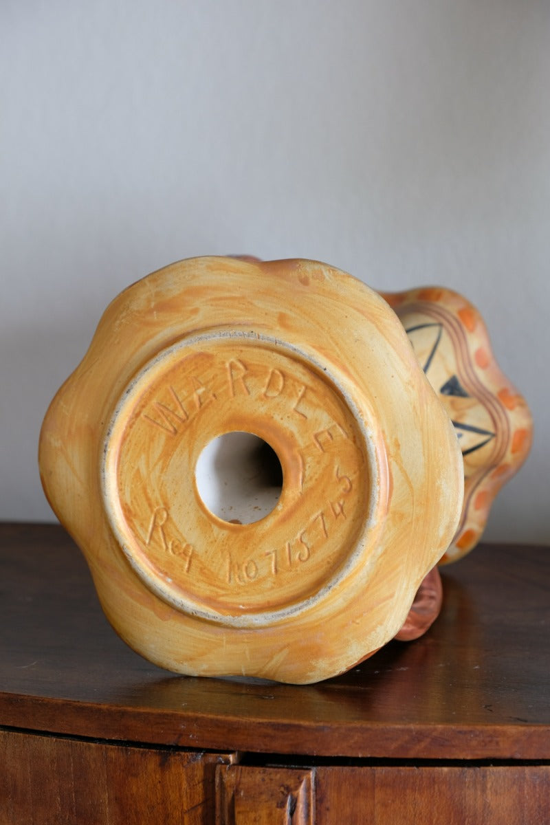 Arts Crafts Pottery Candlestick by Wardle Co Stoke on Trent Classic Design