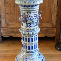 19th-century Westerwald stoneware jardinière with Arts & Crafts pedestal