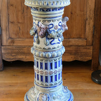 19th-century Westerwald stoneware jardinière with Arts & Crafts pedestal