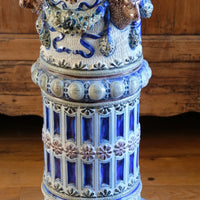19th-century Westerwald stoneware jardinière with Arts & Crafts pedestal