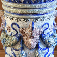 19th-century Westerwald stoneware jardinière with Arts & Crafts pedestal