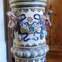 19th-century Westerwald stoneware jardinière with Arts & Crafts pedestal