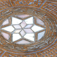 close up - Syrian Carved Hardwood Mother-of-Pearl Inlaid Occasional Table, c.1900–1930