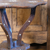 legs of the Syrian Carved Hardwood Mother-of-Pearl Inlaid Occasional Table, c.1900–1930