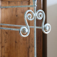 Vintage Wrought Iron Painted Towel Rail With Scroll Ends and Cabriole Legs