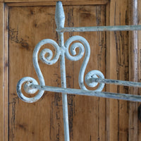 Vintage Wrought Iron Painted Towel Rail With Scroll Ends and Cabriole Legs