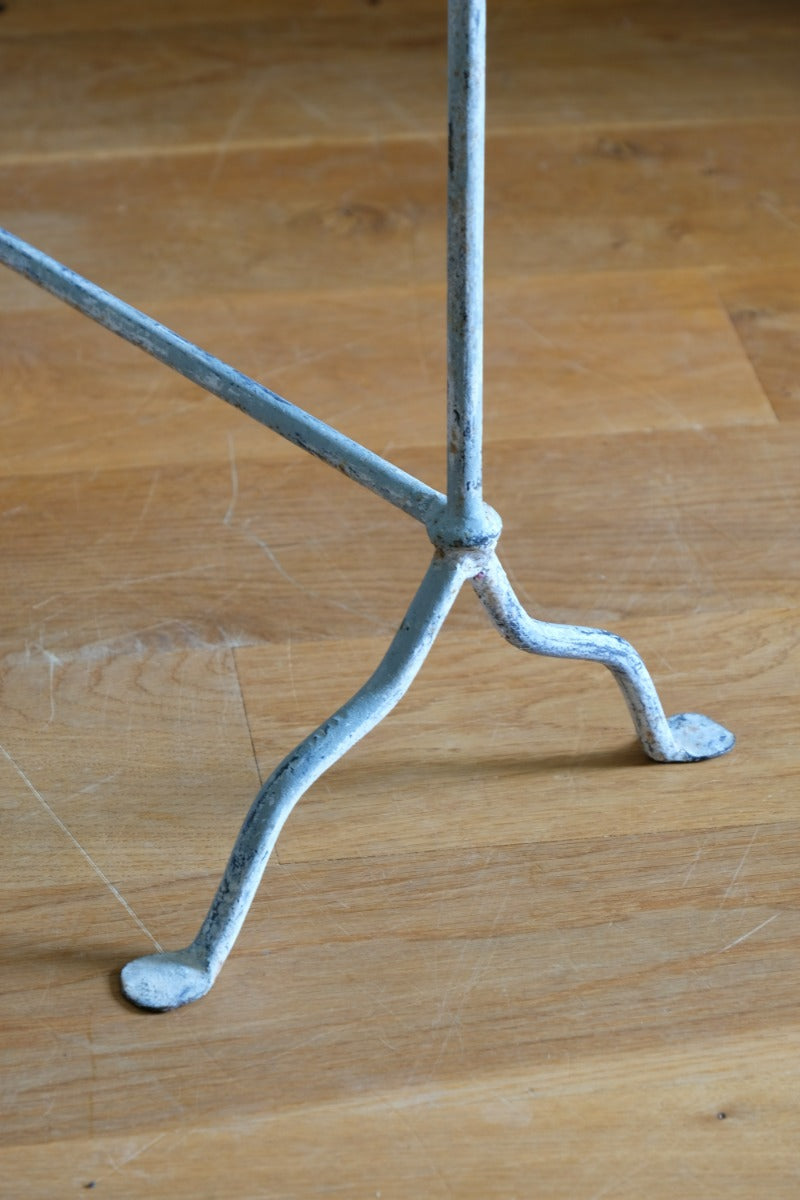 Vintage Wrought Iron Painted Towel Rail With Scroll Ends and Cabriole Legs