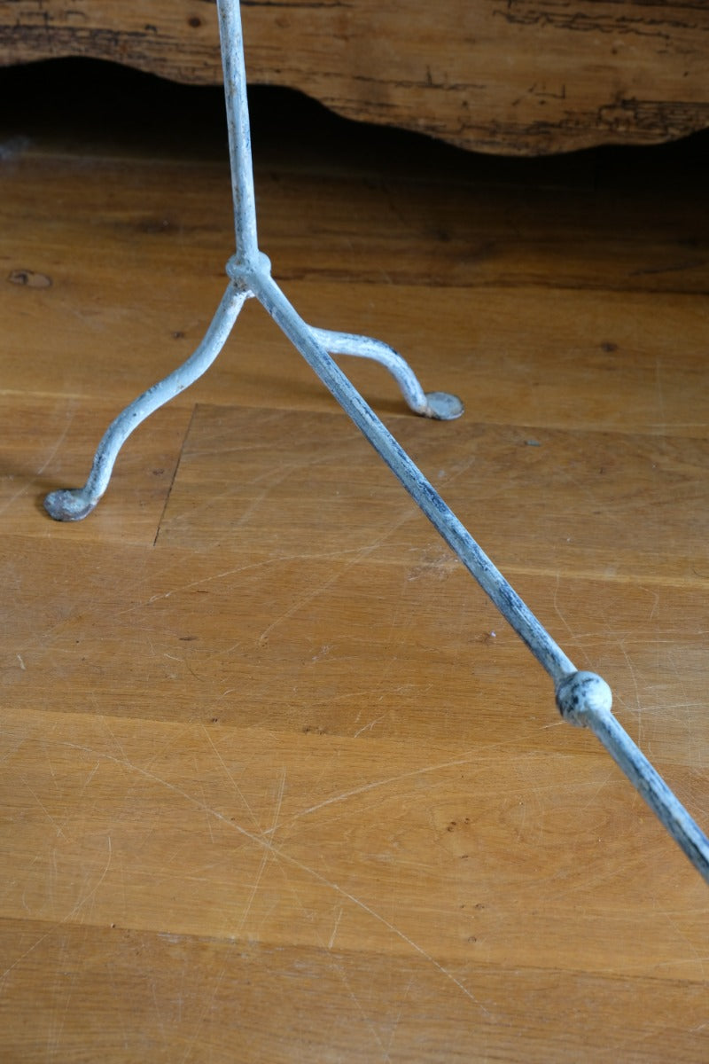 Vintage Wrought Iron Painted Towel Rail With Scroll Ends and Cabriole Legs