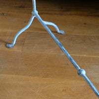 Vintage Wrought Iron Painted Towel Rail With Scroll Ends and Cabriole Legs