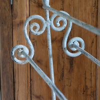 Vintage Wrought Iron Painted Towel Rail With Scroll Ends and Cabriole Legs