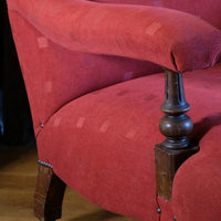 19th Century Open Arm Library Armchair With Serpentine Back and Original Castors