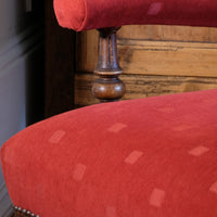 19th Century Open Arm Library Armchair With Serpentine Back and Original Castors