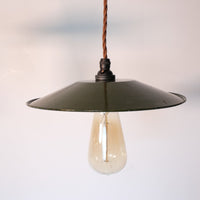 Vintage Mid 20th Century Modern Pendant Lights - Green & Cream