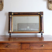 William IV period rosewood and gilt overmantel mirror with foxed glass