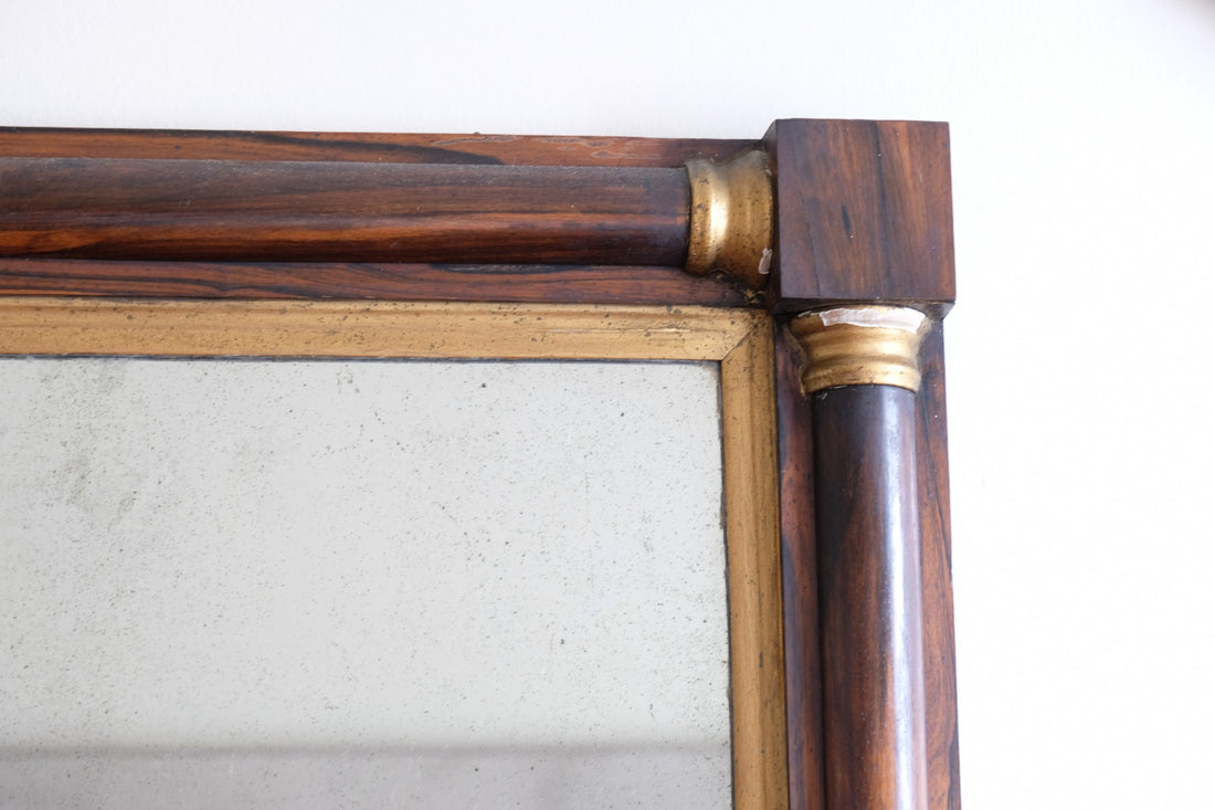 Antique rosewood gilt overmantel mirror circa 1830s
