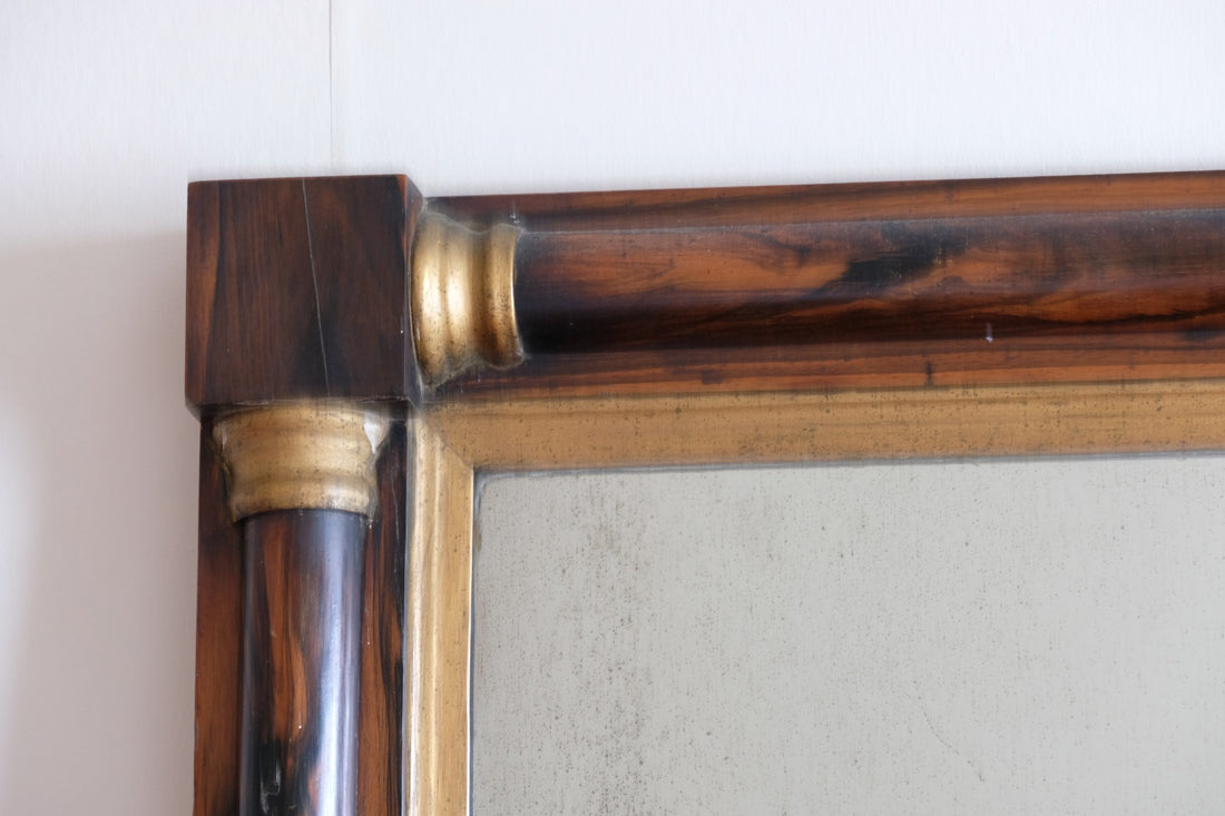 Antique rosewood gilt overmantel mirror circa 1830s