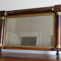 Antique rosewood gilt overmantel mirror circa 1830s