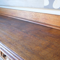 Carved Oak Console Hall Table With Hidden Drawers