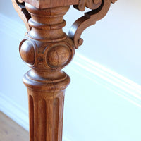 Carved Oak Console Hall Table With Hidden Drawers